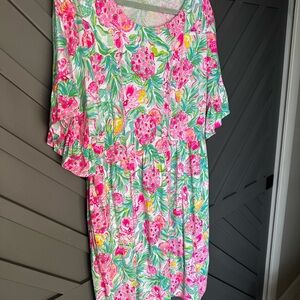 Lilly Pulitzer Pink and Green Floral Top